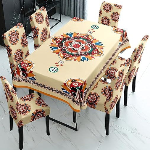 Red Pattern Chair & Table Cover