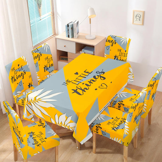 Yellow Leaf Chair & Table Cover