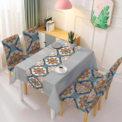 Grey Rangoli Chair & Table Cover