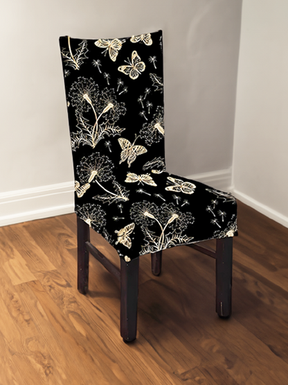 Black Butterfly Elastic Chair Covers