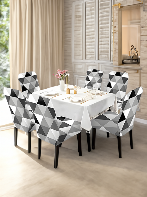 Black White Triangle  Elastic Chair Covers