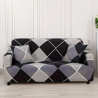 Checkerplaid Blue Sofa Slipcovers