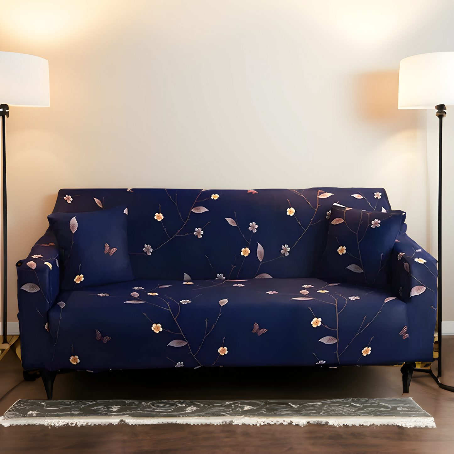 Sapphire Blue Elastic Sofa Slipcovers